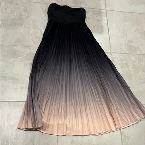 Chic Strapless Black and Cream Ombre Dress
